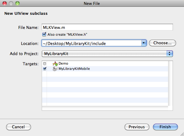 Adding View to iPhone OS Static Library