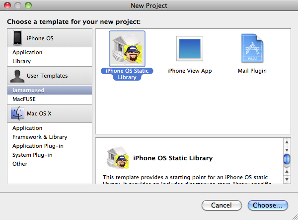 New iPhone OS Static Library
